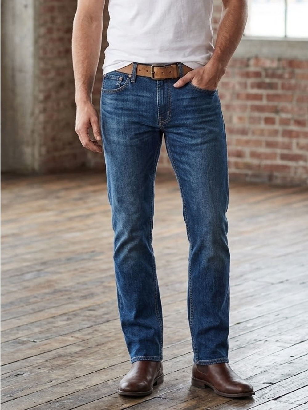 Levi's 511 Slim Straight Indigo Blue Jeans waist 18” rise 10.5” inseam 32” A0146